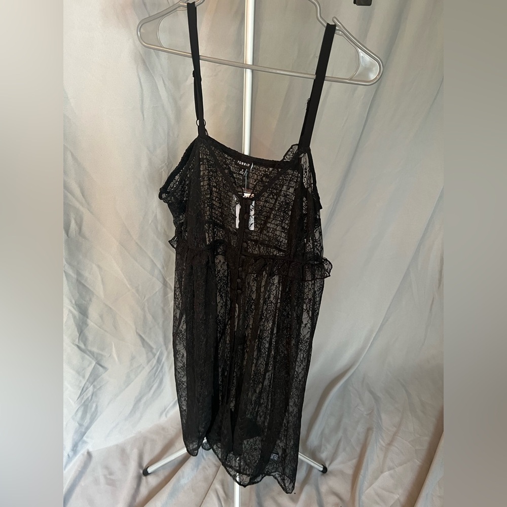 WORN ONCE Black Lace Sheer Dress - Picture 3 of 14
